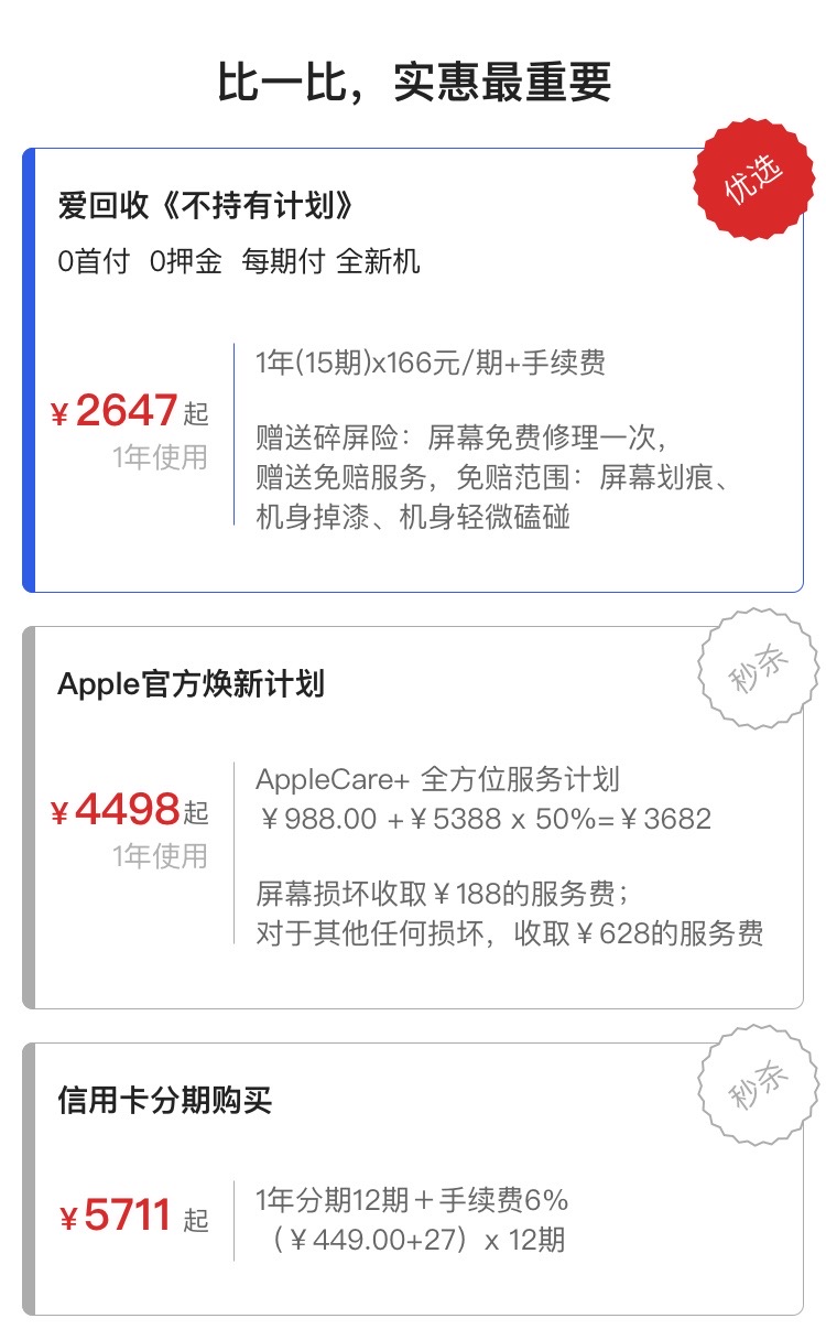 全新机价格比拼